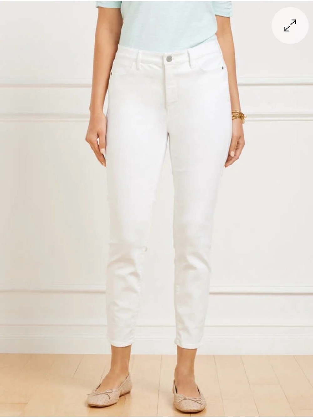 Talbots White High-Rise Ankle Slim Jeans